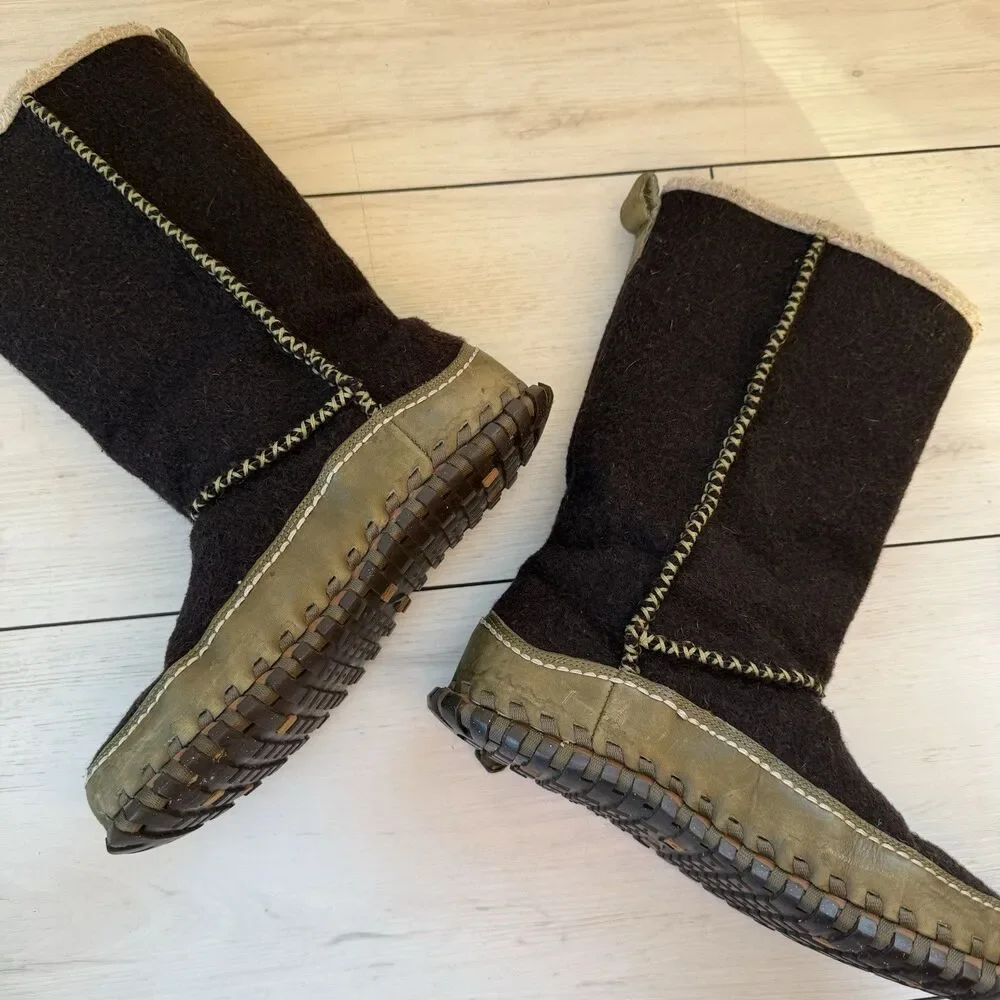 Nike ACG 2008 Womens Lined Winter Boots Valenka Wool Size 7 Brown 329979-021